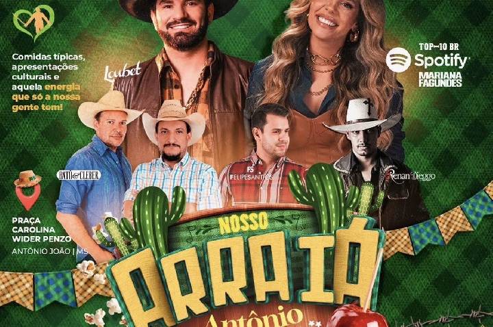 Antônio João anuncia Mariana Fagundes, Loubet e Batô & Cléber no Nosso Arraiá 2026